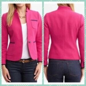 Banana Republic Hot Pink & Navy Trim Blazer